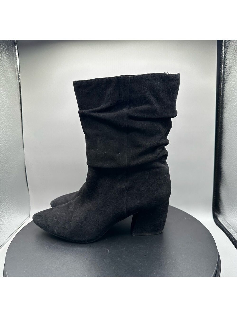 Botkier Skylar Slouched Bootie Pointed Toe Faux Suede Women 7.5 Black - Picture 4 of 9